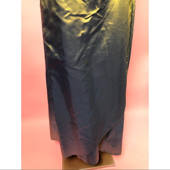 VintageY2K green formal maxi evening gown 3/4 S - Picture 8 of 9